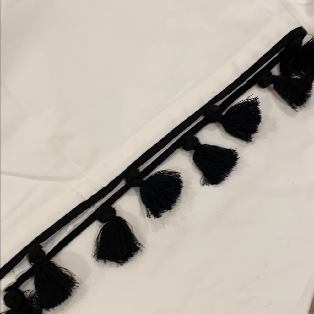 Pottery Barn Kids Crib Skirt with Black Tassels